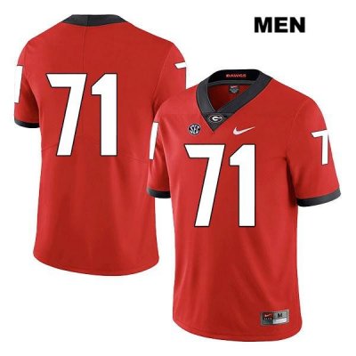 Men's Georgia Bulldogs NCAA #71 Andrew Thomas Nike Stitched Red Legend Authentic No Name College Football Jersey ICR4654AT